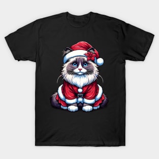 Ragdoll Cat Santa Claus Christmas T-Shirt